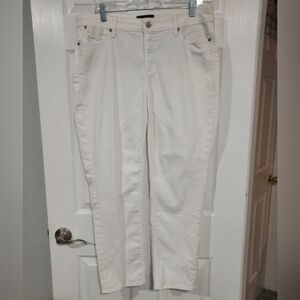 Talbots White Flawless Five-Pocket Slim Ankle Denim Jeans in Size 12
